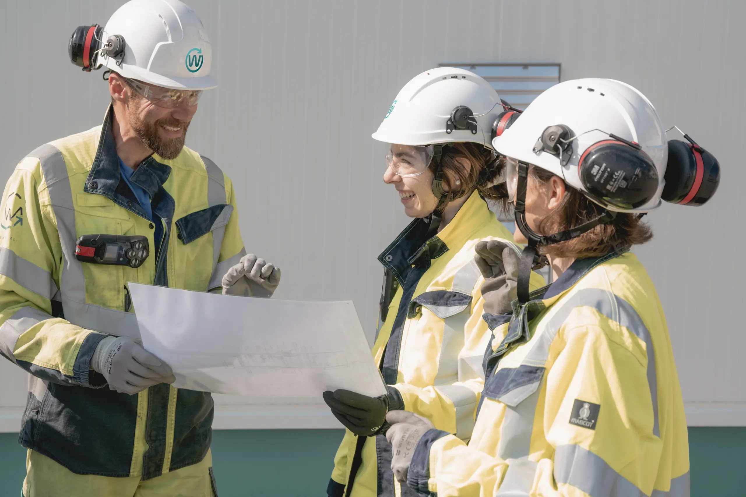 Waga Energy team members wearing full safety gear